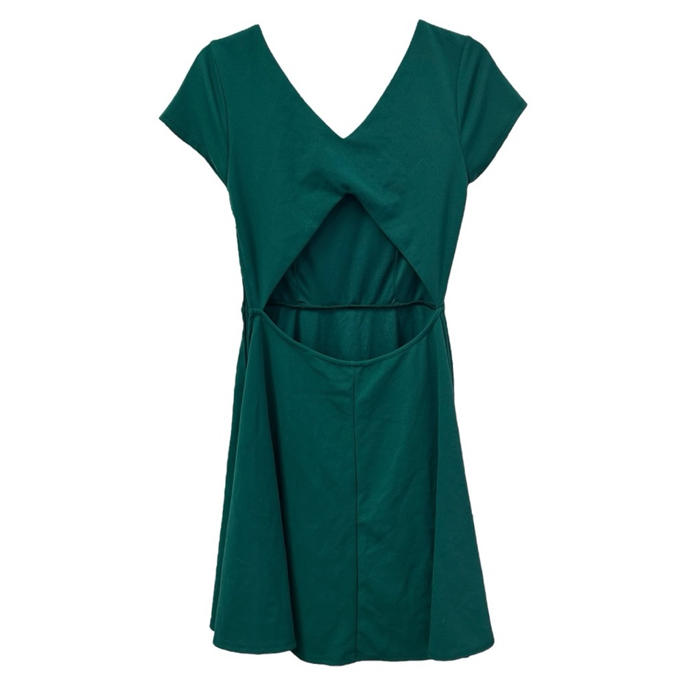 Alya Women’s Short Sleeve V Neck Fit & Flare Mini Dress‎  Sz M - Picture 2 of 8